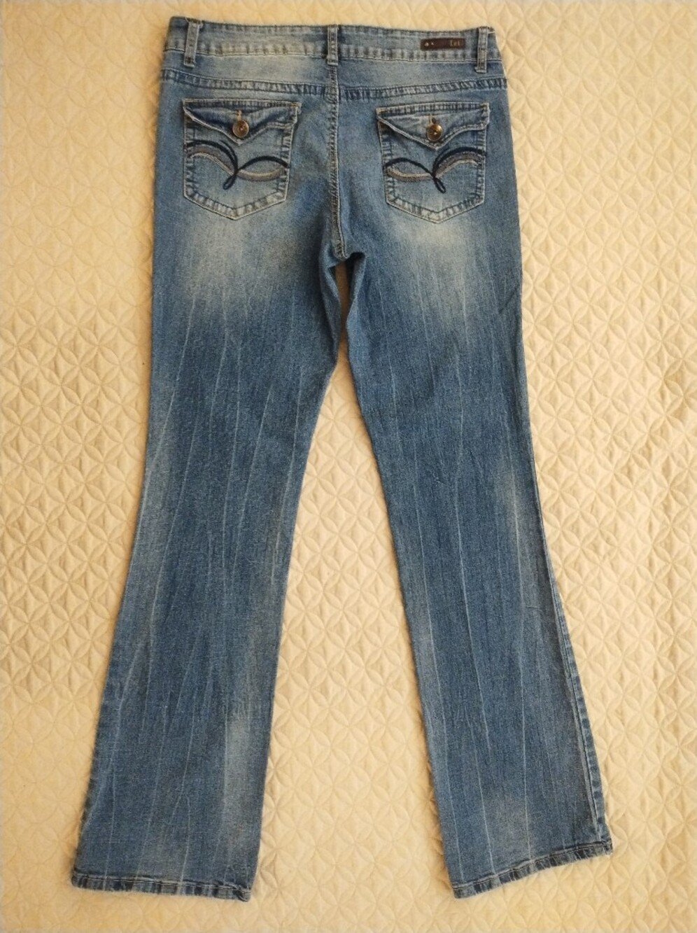VTG L.e.i. Jeans Womens 13 Ashley Low Rise Bootcut Embroidered Stretch Y2K